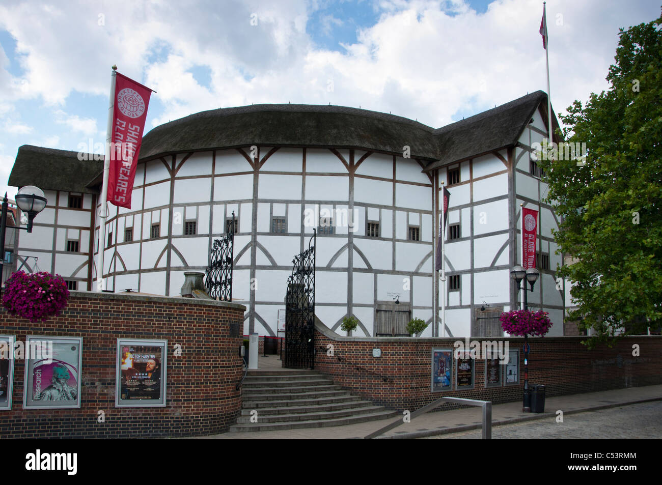 Il Globe Theatre di Shakespeare South Bank di Londra. Regno Unito Foto Stock