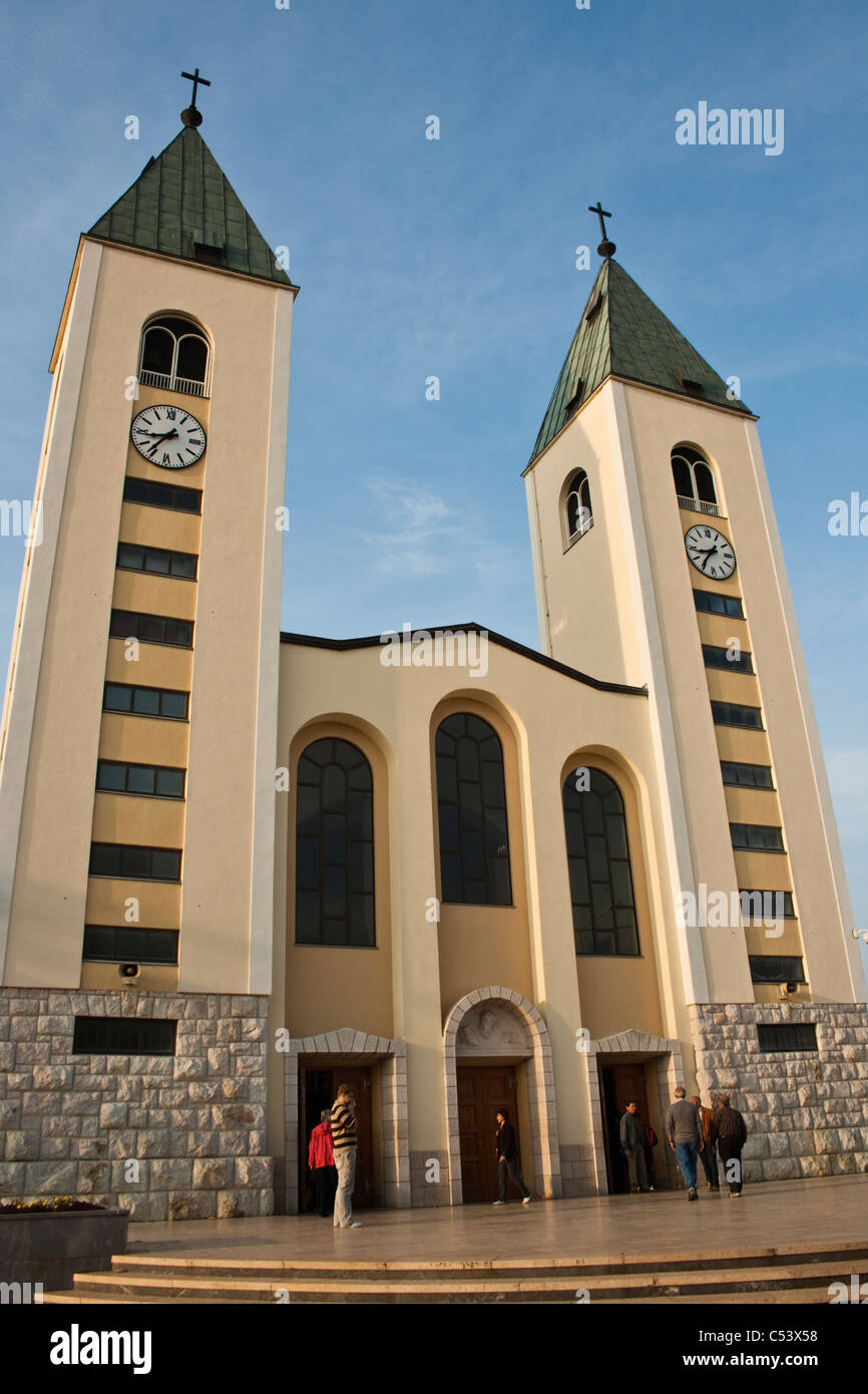 La Bosnia e Erzegovina, Medugorje. Chiesa del santuario di Međugorje, Erzegovina, Bosnia Erzegovina, l'Europa. Foto Stock