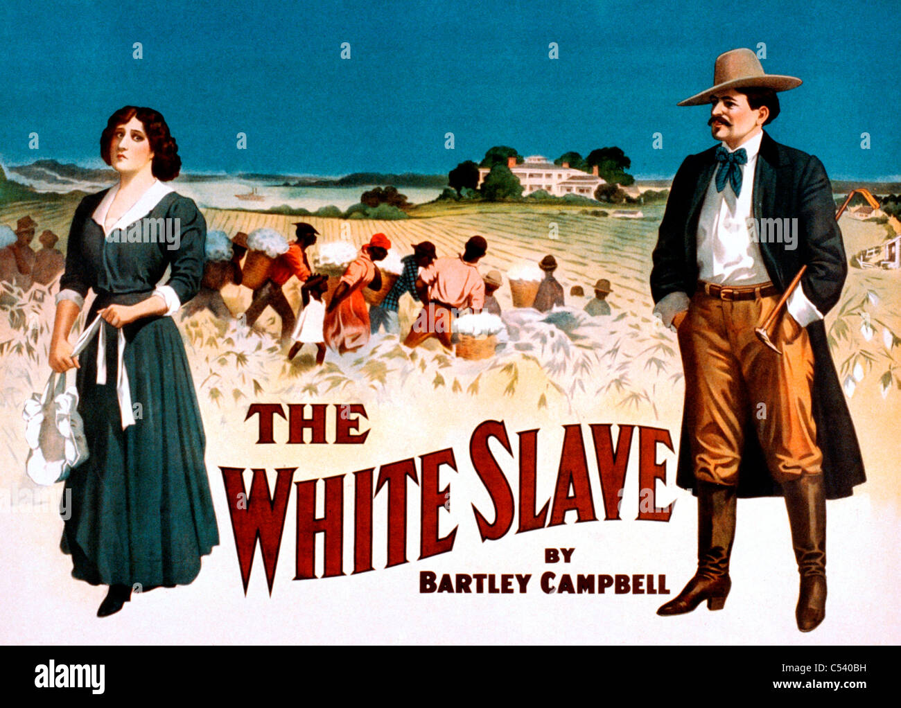 Il bianco da Slave Bartley Campbell - Vintage poster per giocare, circa 1900 Foto Stock