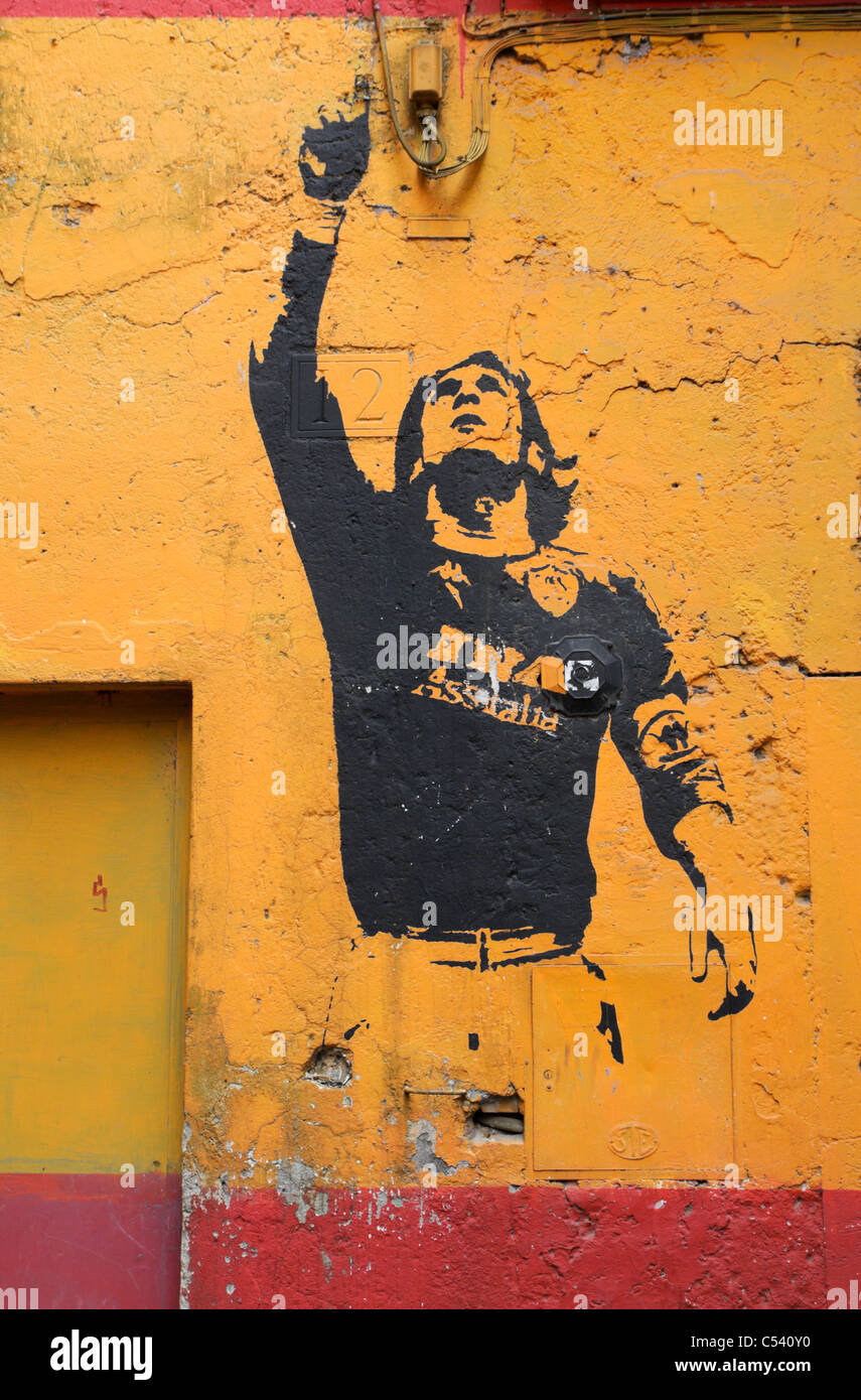A.S. Roma della squadra di calcio giocatore Francesco Totti graffiti in Roma, Italia Foto Stock