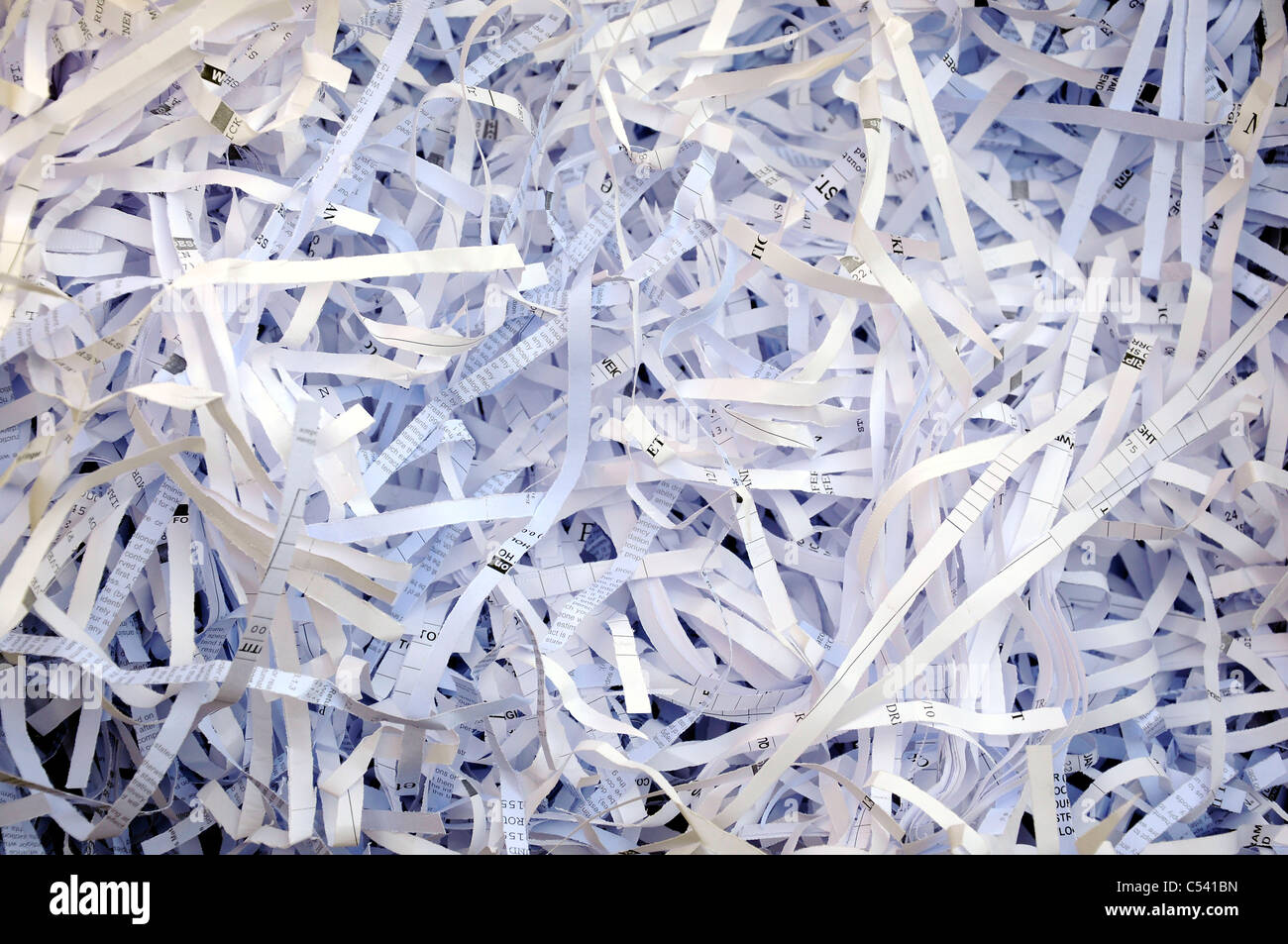 La carta tagliuzzata strisce Foto Stock