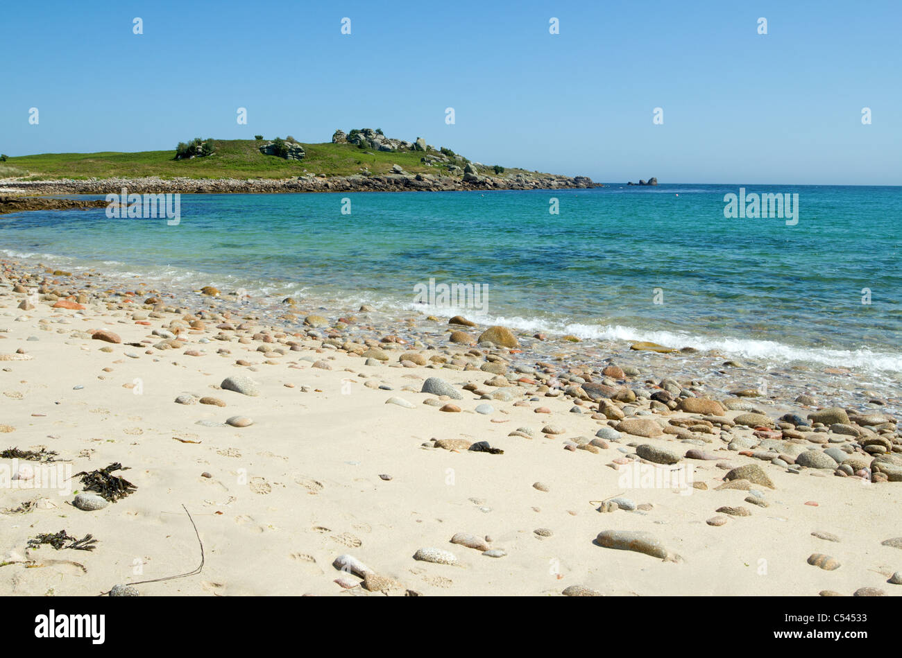 Bar spiaggia tra Sant'Agnese e Gugh, Isole Scilly. Foto Stock