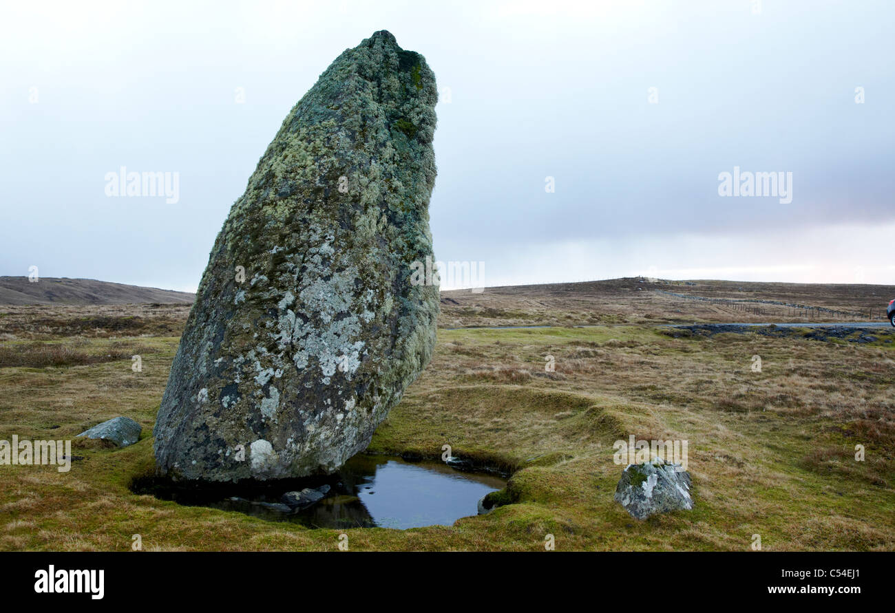Antica pietra permanente di Unst Shetland Islands UK Foto Stock