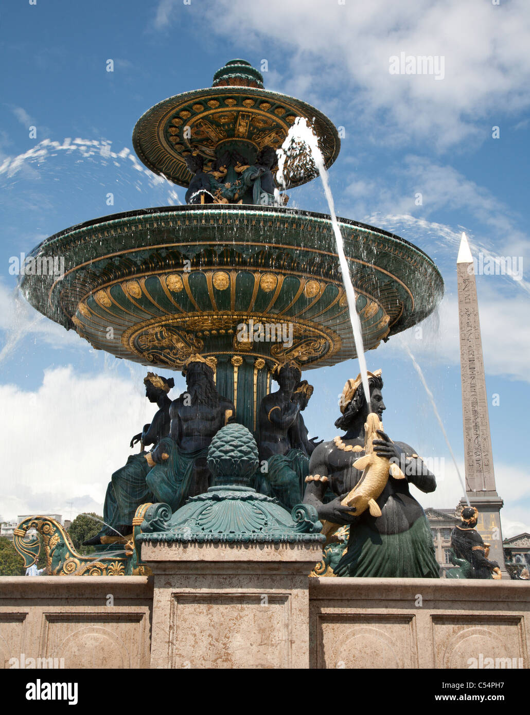 Parigi - la fontana da Place de la Concorde Foto Stock