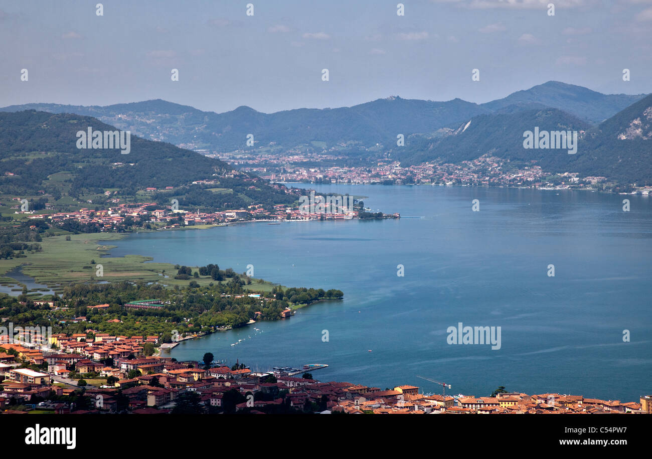 Il lago d'Iseo, Italia Foto Stock