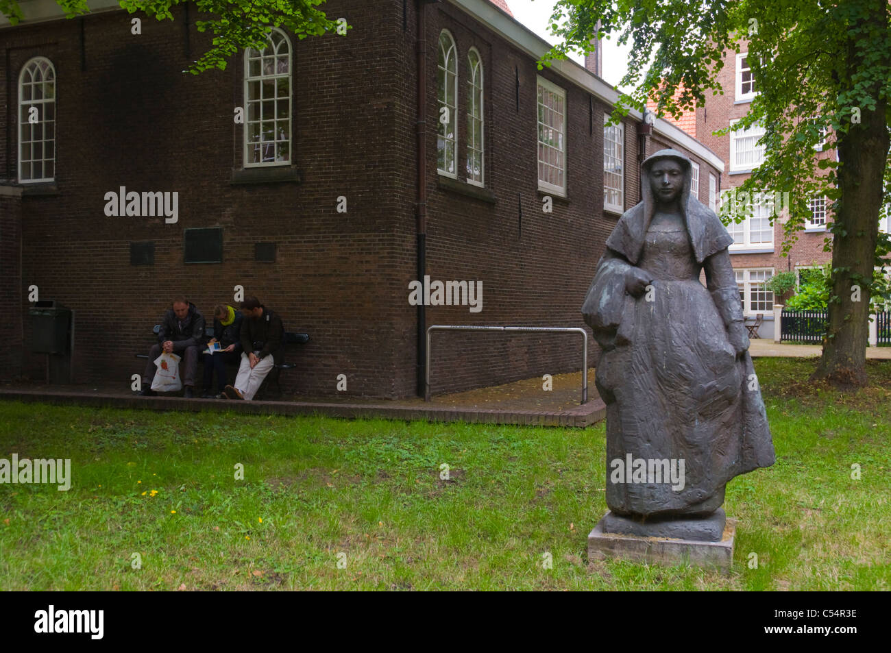 Begijnhof la vecchia città interna cortile centrale Amsterdam Paesi Bassi Europa Foto Stock