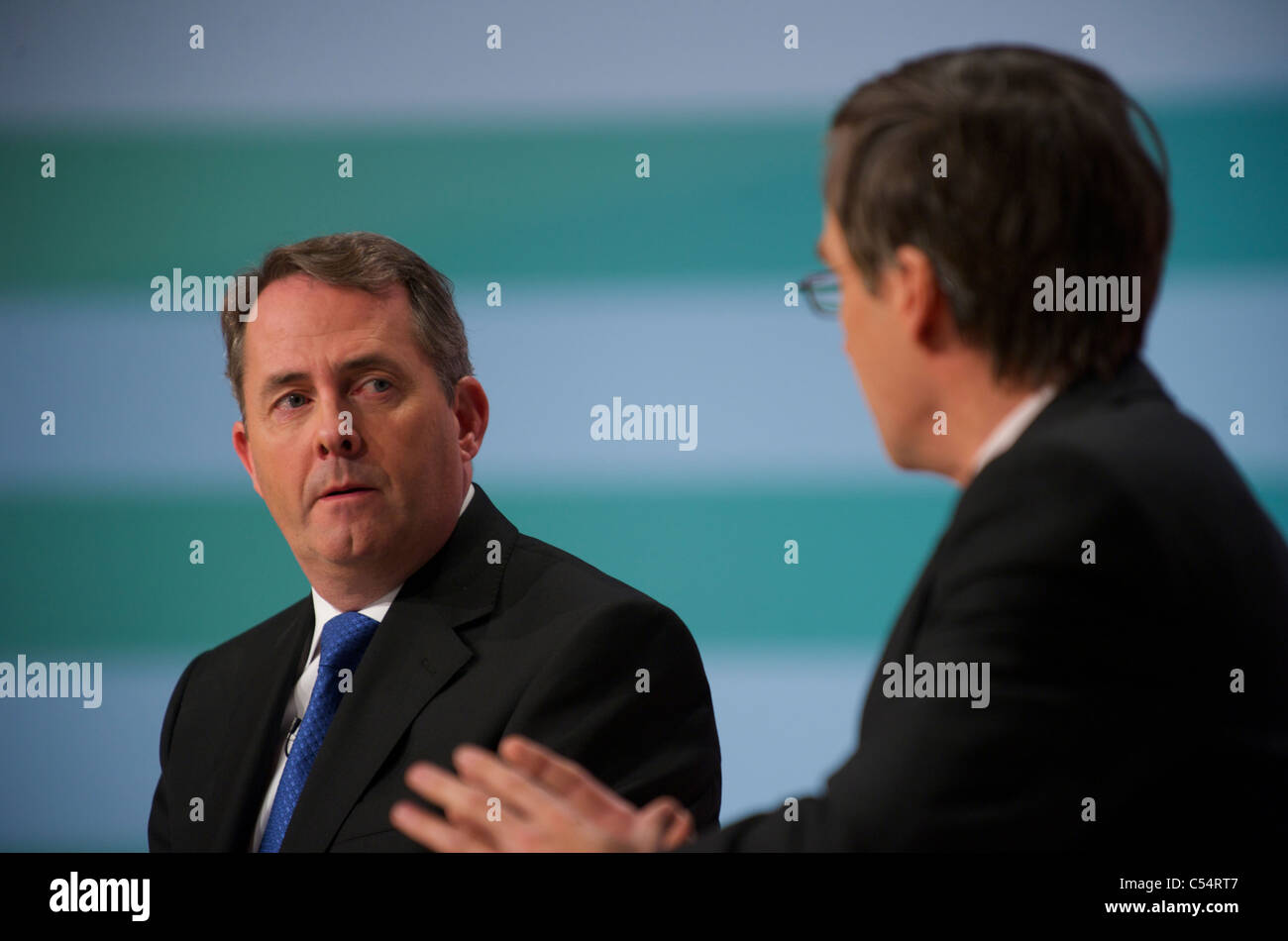 6 ottobre 2010 Birmingham, UK Defence Segretario dott Liam Fox, parla ai delegati al congresso del partito conservatore. Foto Stock