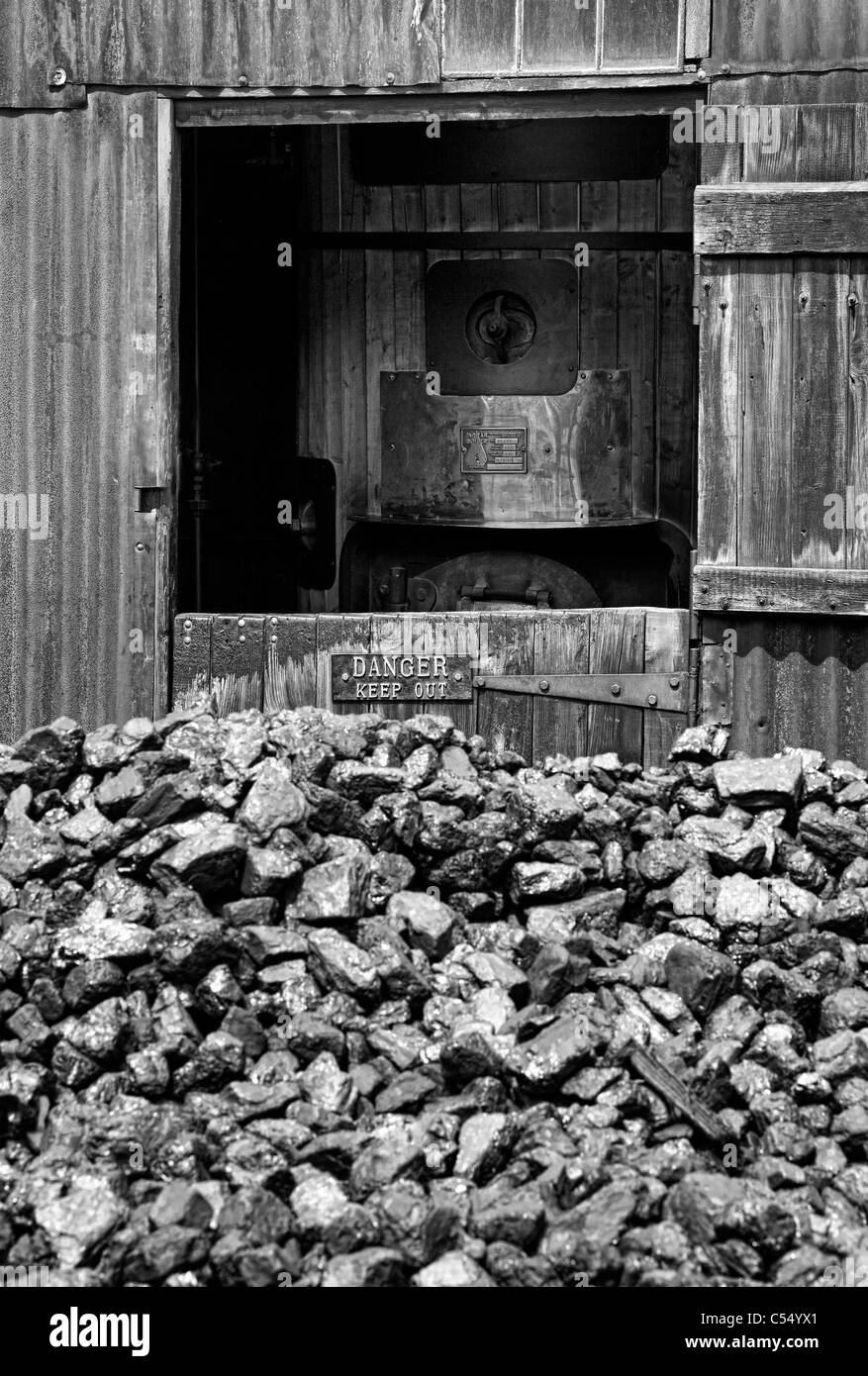 Vittoriano sala caldaia a Blists Hill cittadina in stile vittoriano. Foto Stock