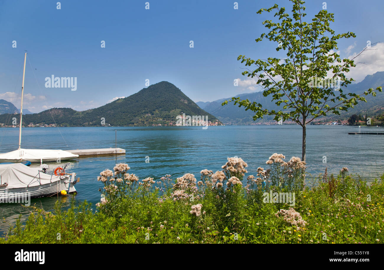 Monte Isola, Lago d'Iseo, Italia Foto Stock
