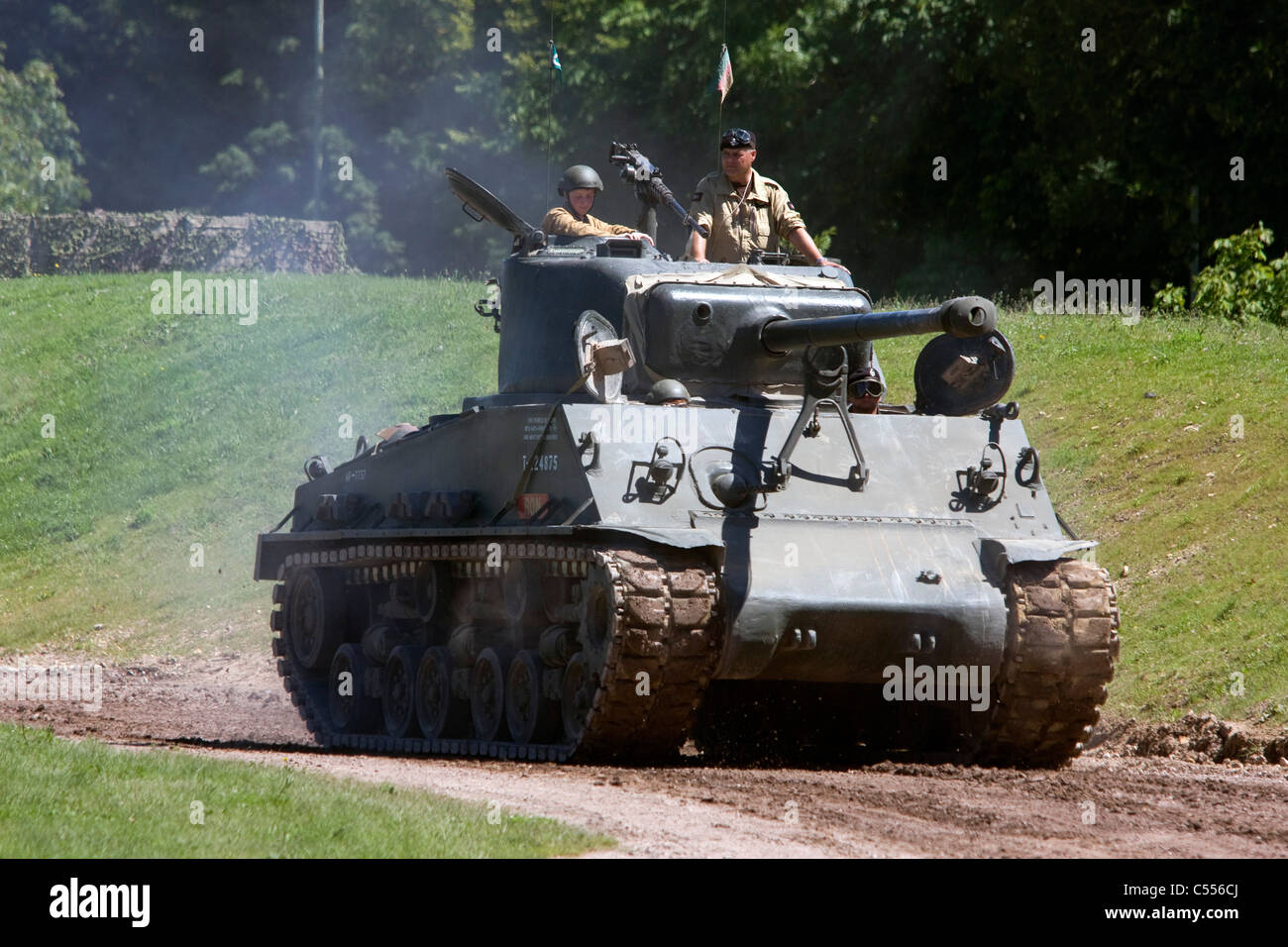 Tankfest 2011 Bovington Dorset UK Sherman M4 A8 E8 serbatoio medio Foto Stock