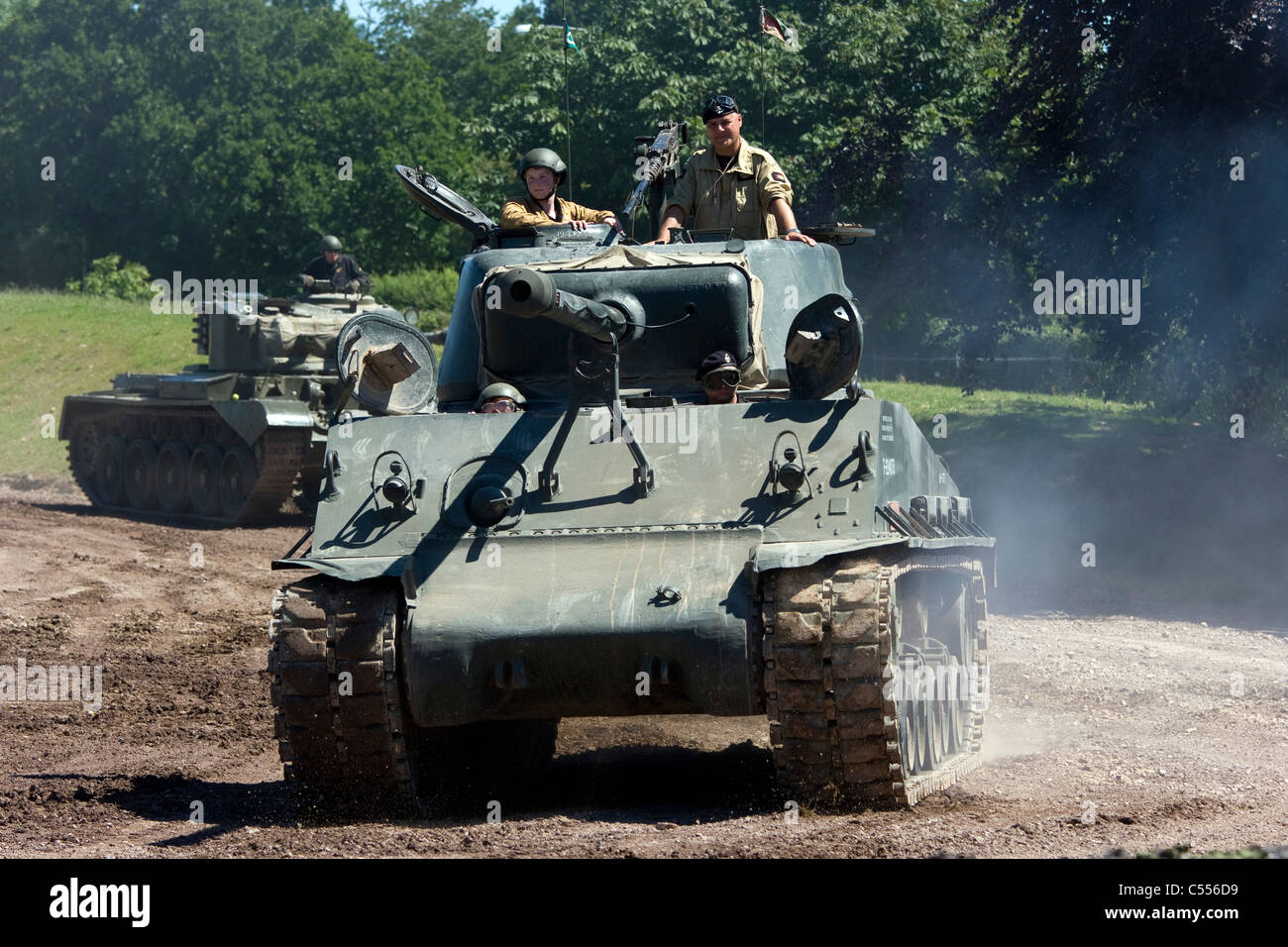 Tankfest 2011 Bovington Dorset UK Sherman M4 A8 E8 serbatoio medio Foto Stock