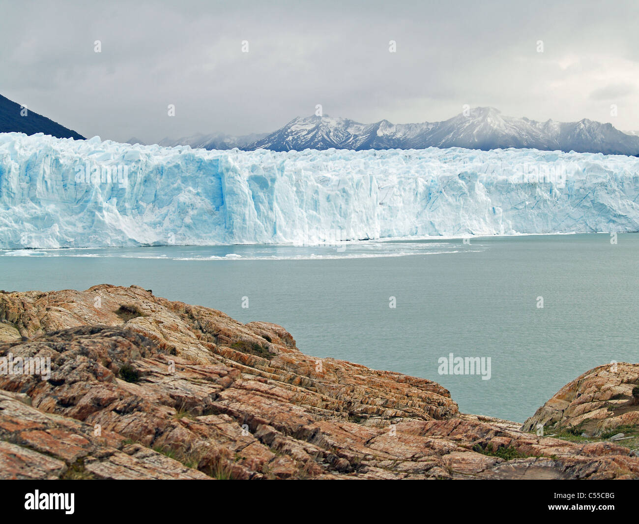 Faccia glaciale del Ghiacciaio Perito Moreno in Argentina Foto Stock