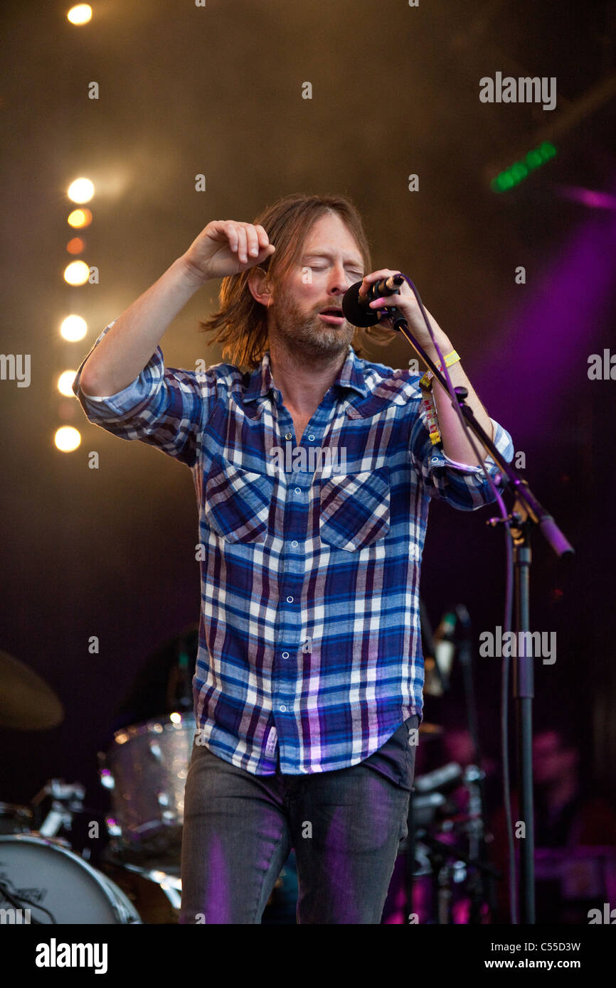 Radiohead giocando a secret show sul Park Stage presso il festival di Glastonbury 2011 Foto Stock