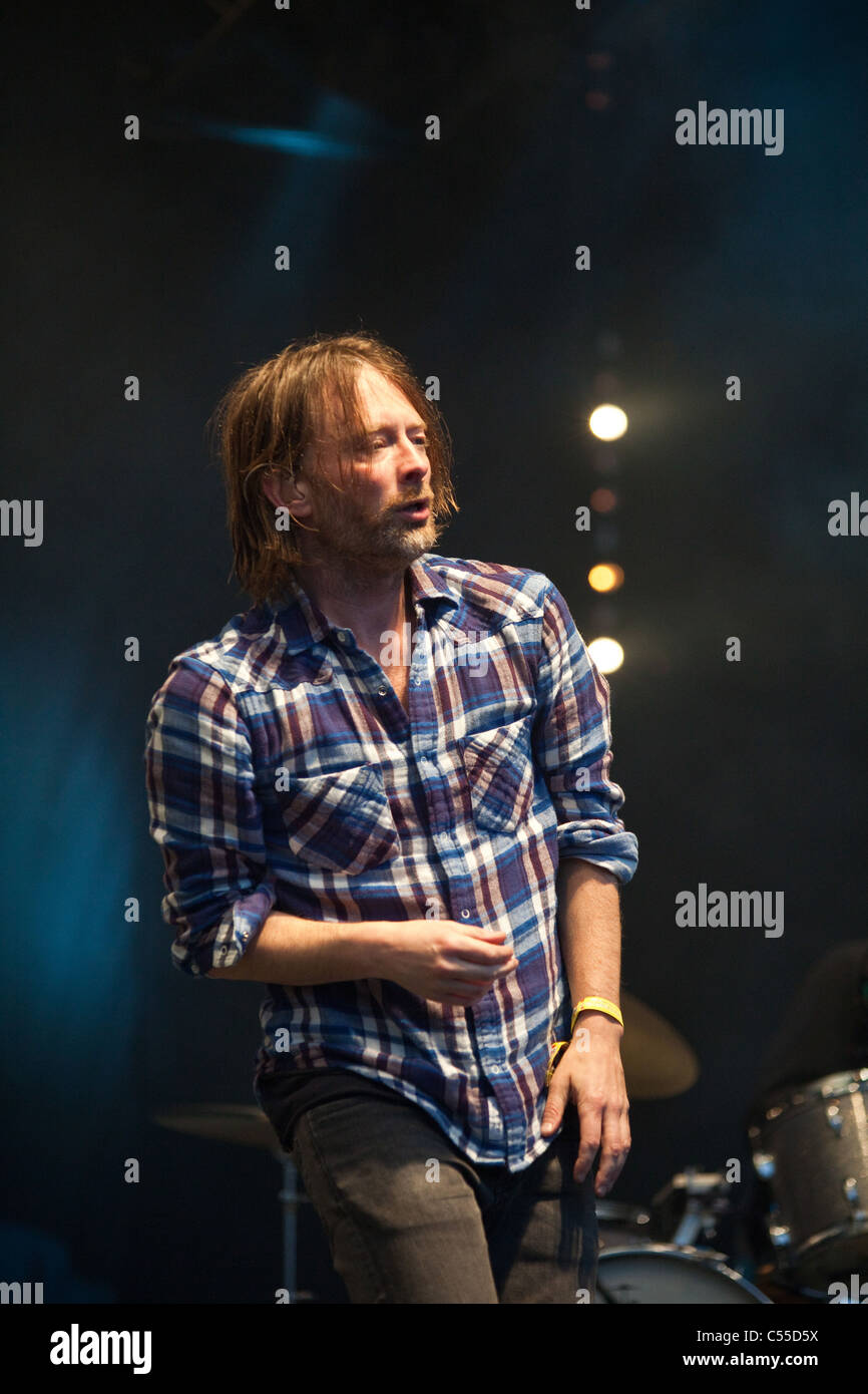 Radiohead giocando a secret show sul Park Stage presso il festival di Glastonbury 2011 Foto Stock