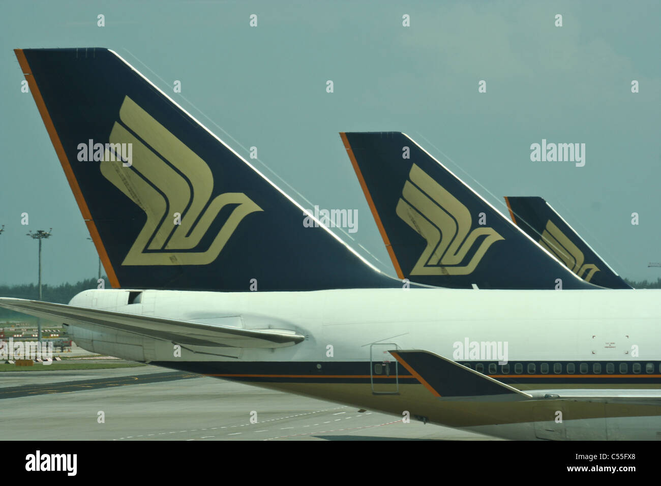 Singapore Airlines piano di coda piani di coda Logo Foto Stock