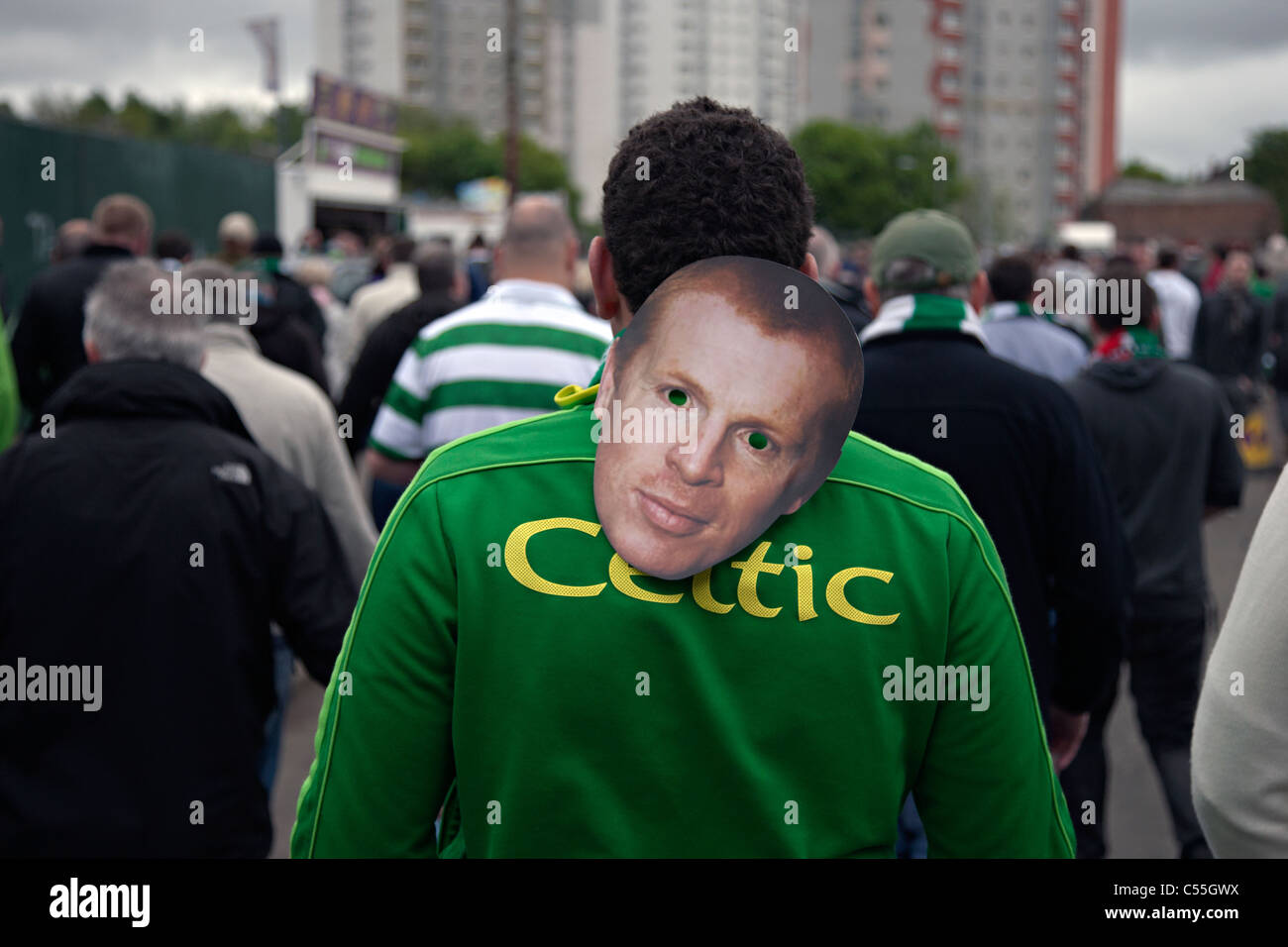 Neil lennon celtic parkhead maschere di glasgow Scozia Scotland Foto Stock