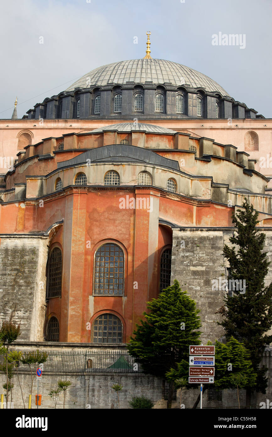 Architettura bizantina dell'Hagia Sophia in Istanbul, Turchia Foto Stock