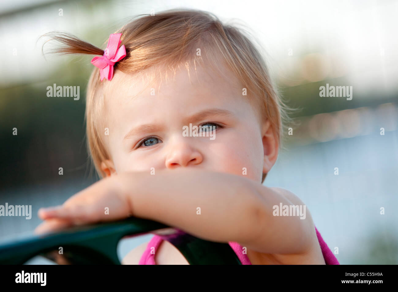 Ritratto di una bambina, Traverse City, Grand Traverse County, Michigan, Stati Uniti d'America Foto Stock