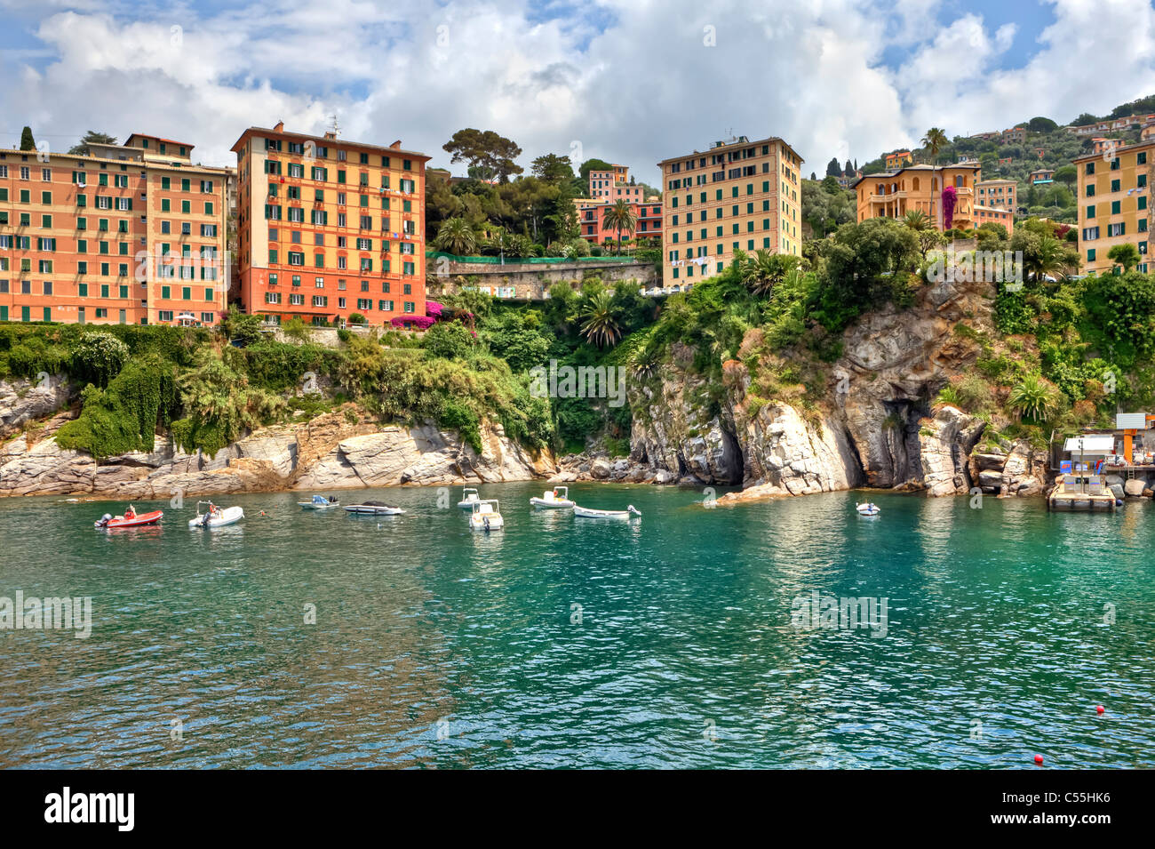 Camogli è un antica città portuale in Liguria, sul Golfo Paradiso Foto Stock