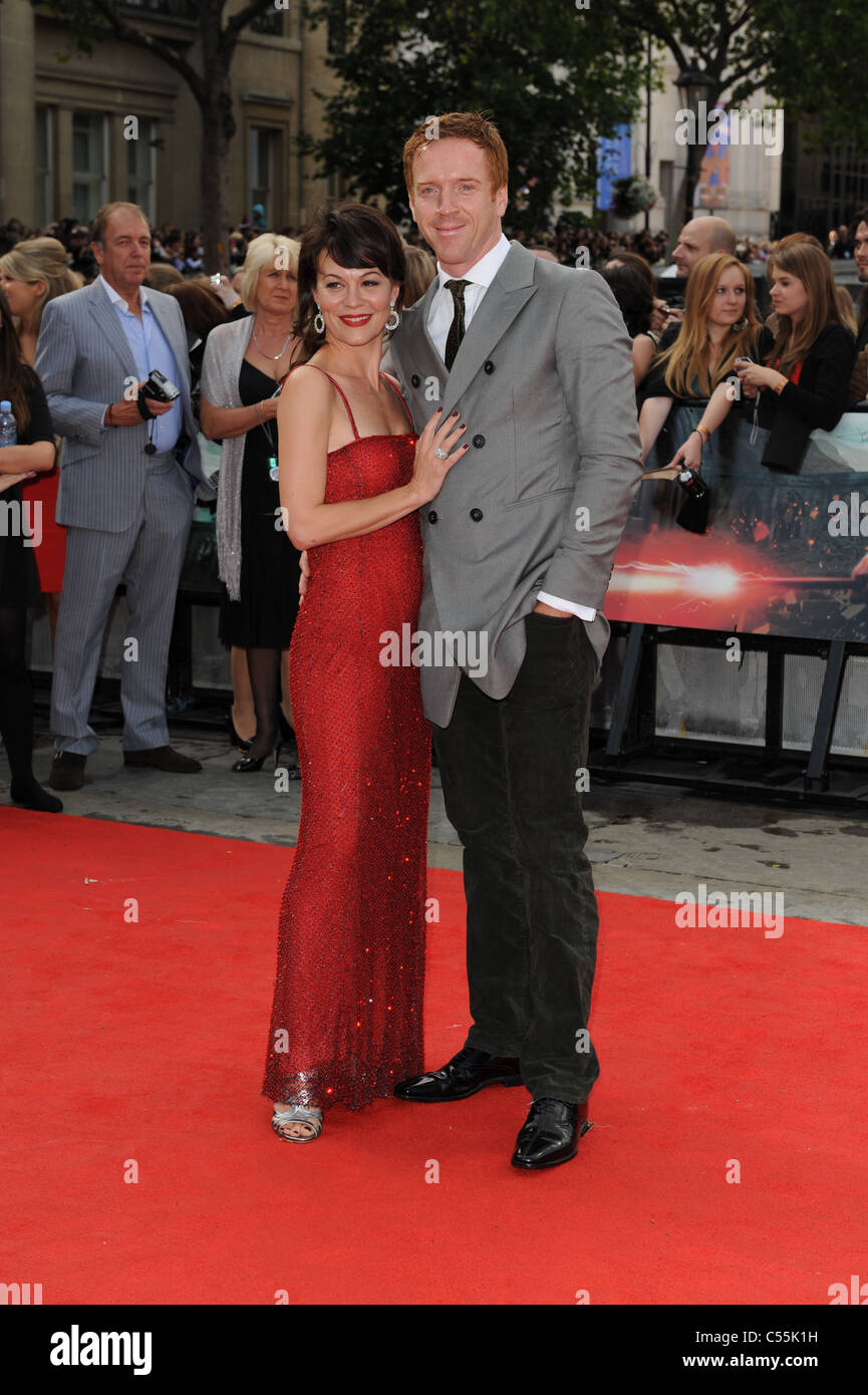 HELEN MCCRORY & DAMIAN LEWIS HARRY POTTER ED IL Deathly Hallows - Parte 2 - Premiere mondiale Trafalgar Square Londra Inghilterra 07 Foto Stock