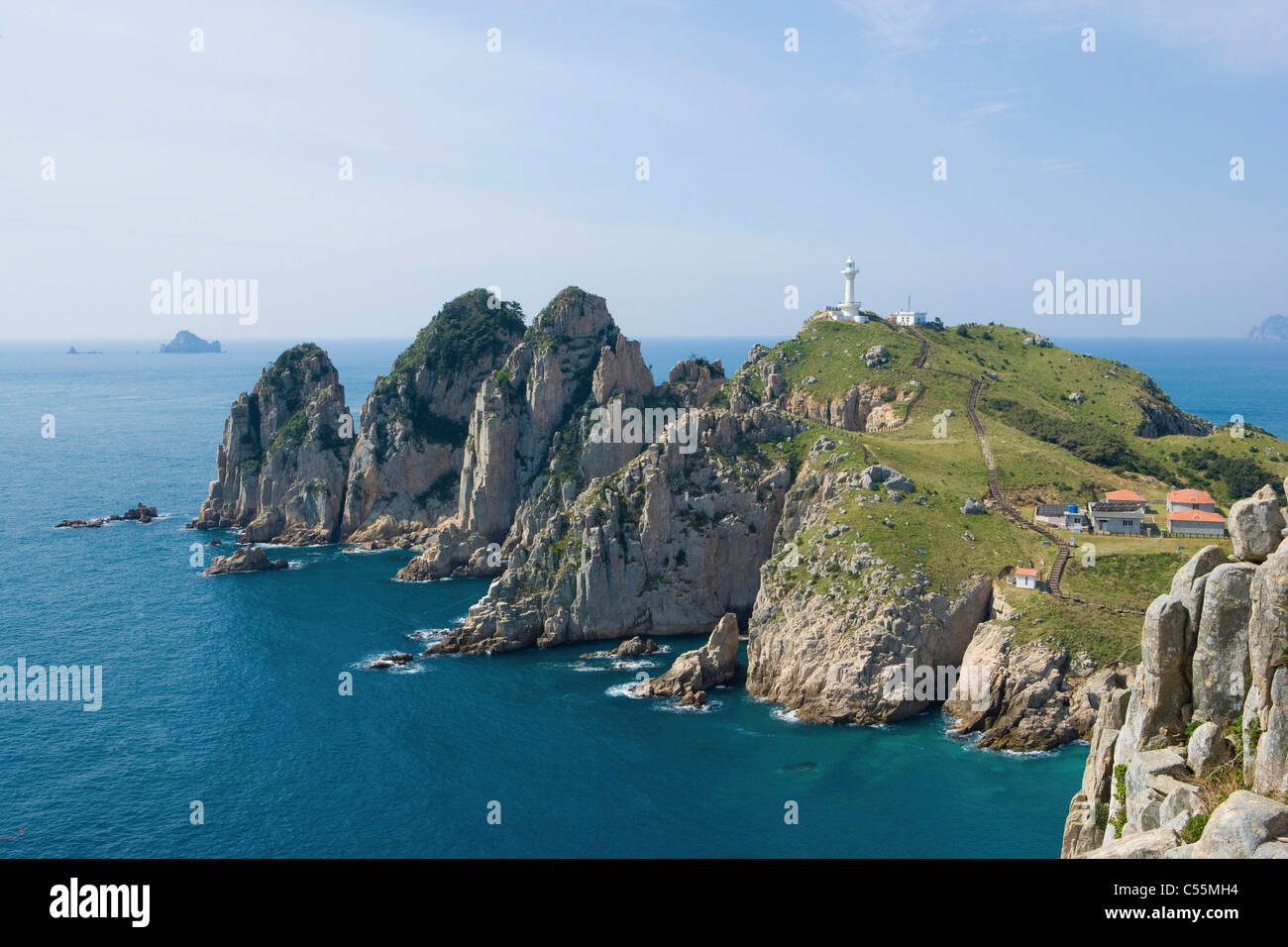 Il faro in isola Foto Stock