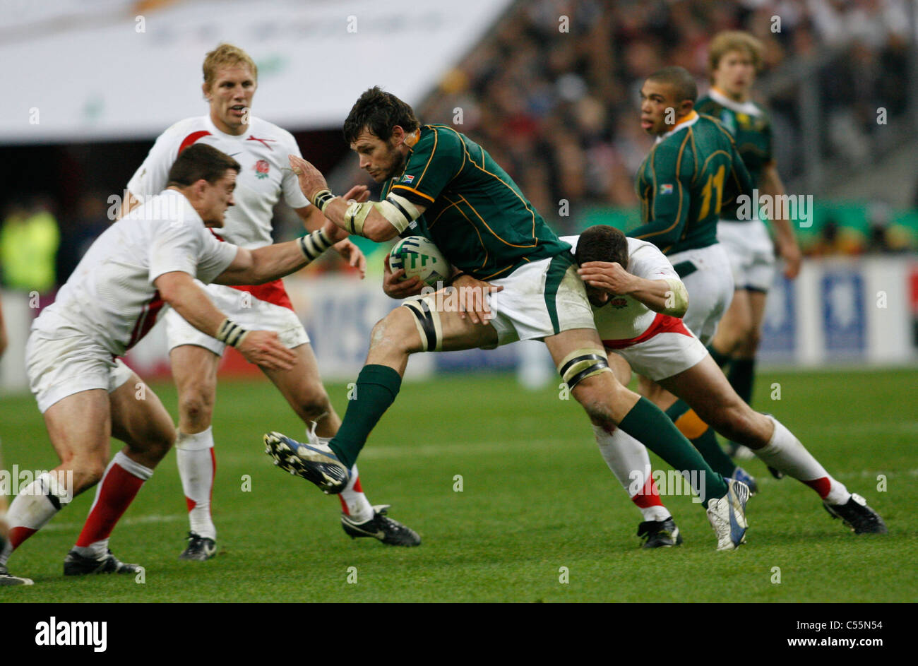 Danie ROSSOUW Coppa del Mondo di Rugby 2007 FINALE DI INGHILTERRA E SUD AFRICA allo Stade de France / Saint Denis Sabato 20 Ottobre Foto Stock