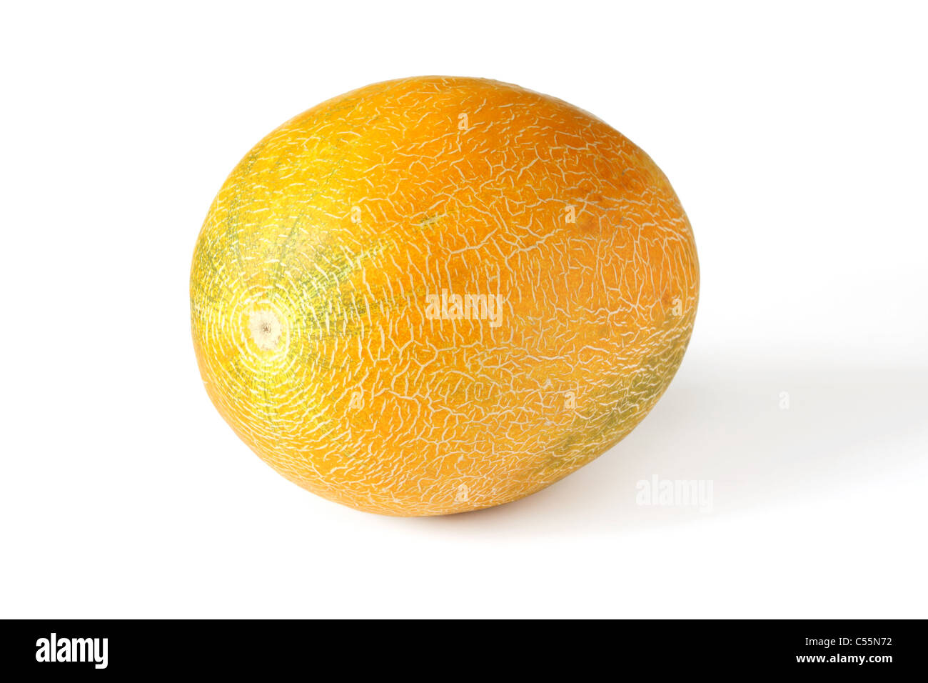 Qui il melone giallo su sfondo bianco è rappresentata Foto Stock