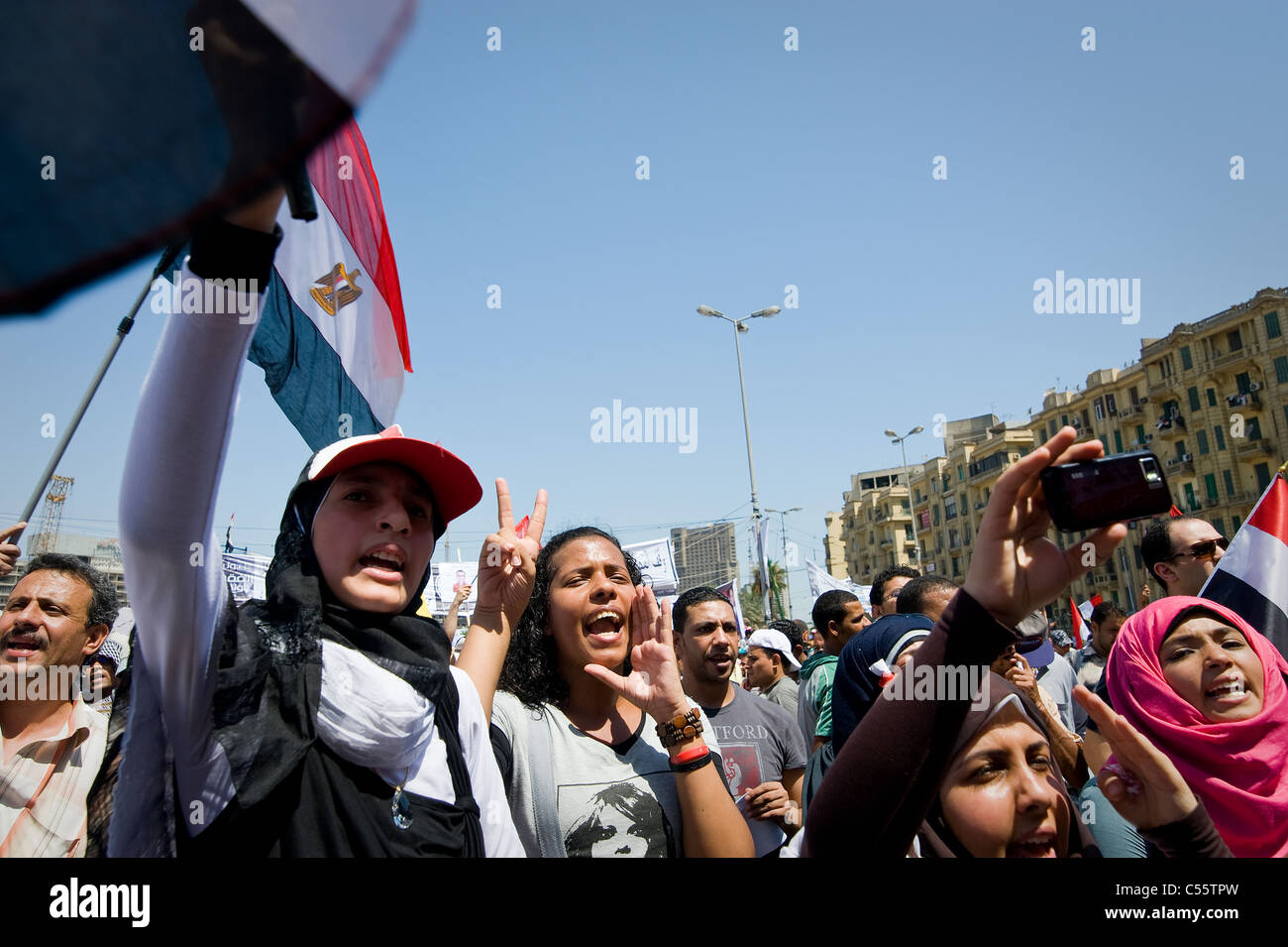 Il 8 di luglio 2011 molte organizzazioni chiamate per grandi manifestazioni in Egitto per rinforzare le esigenze della rivoluzione. Foto Stock