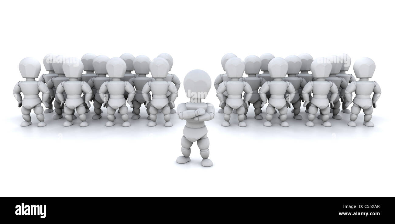 3D render di qualcuno che portano gruppi di persone Foto Stock