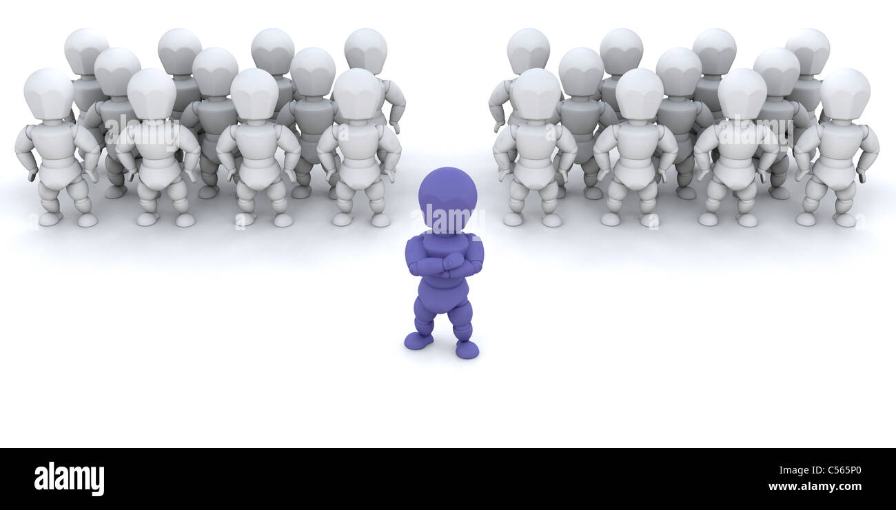 Una persona che portano gruppi di persone Foto Stock