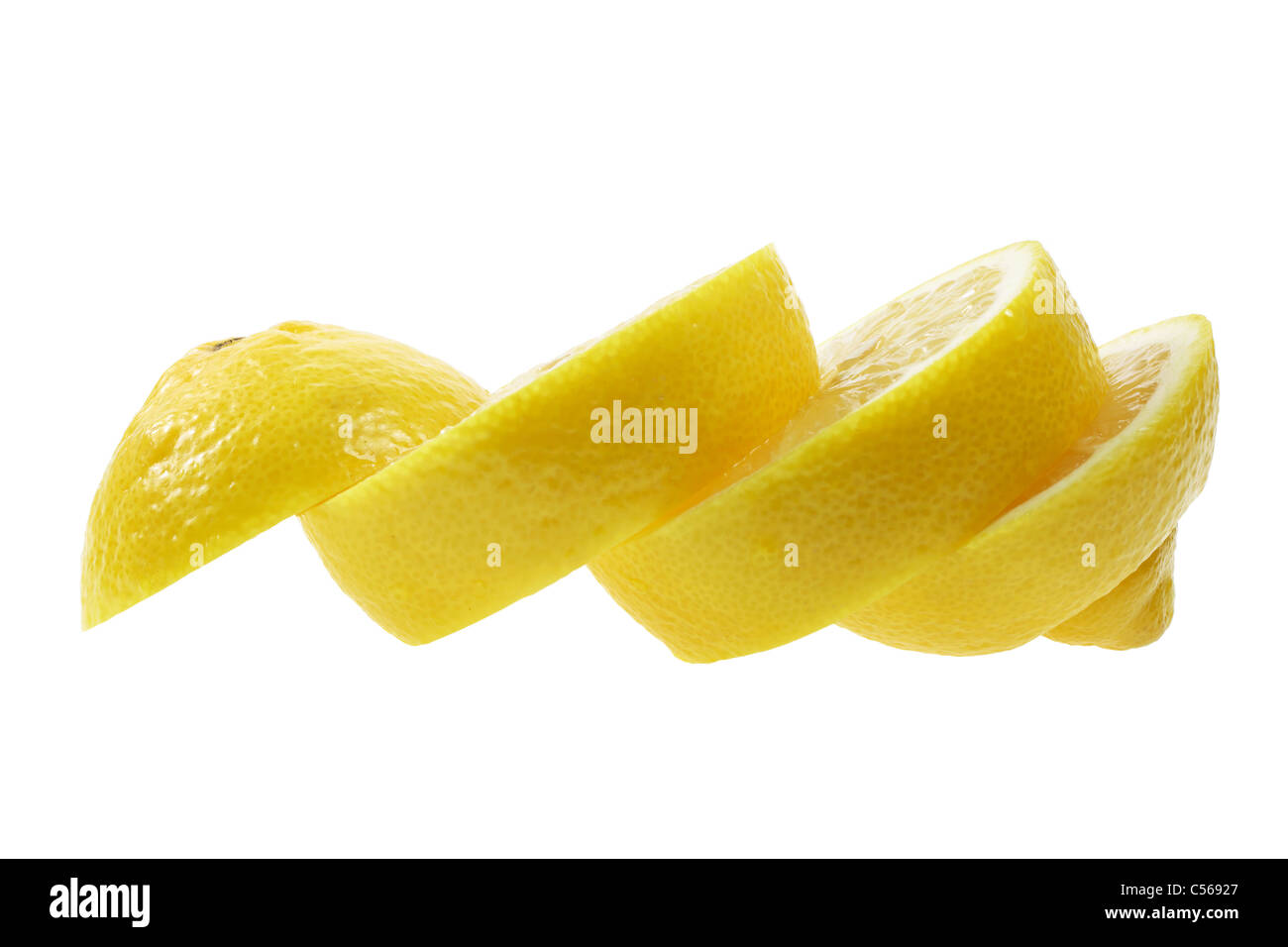 Fila di fette di limone Foto Stock