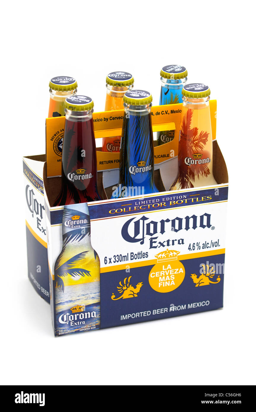 Le bottiglie di birra, Six Pack Foto Stock