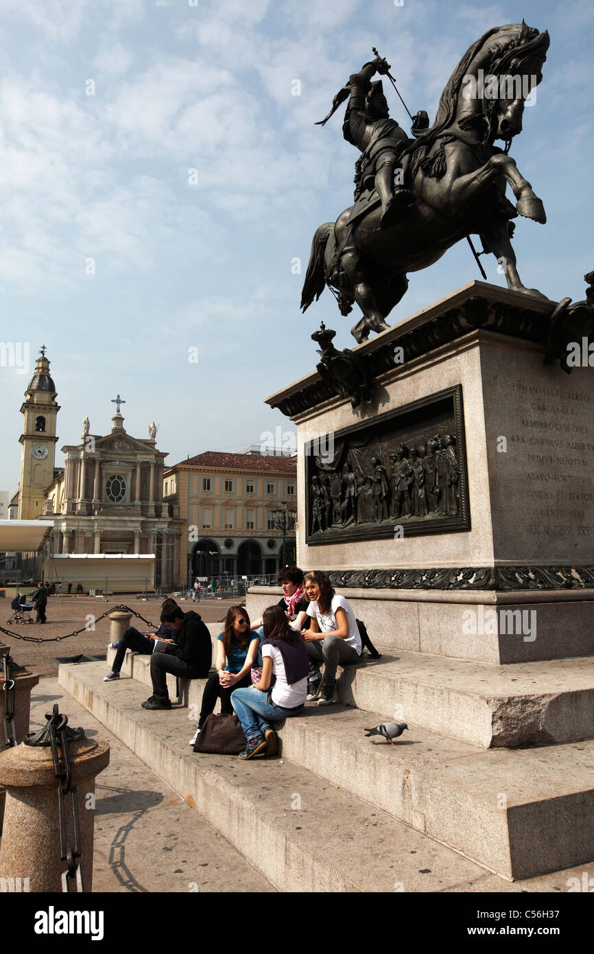Piazza San Carlo, Torino, Italia, Europa Foto Stock