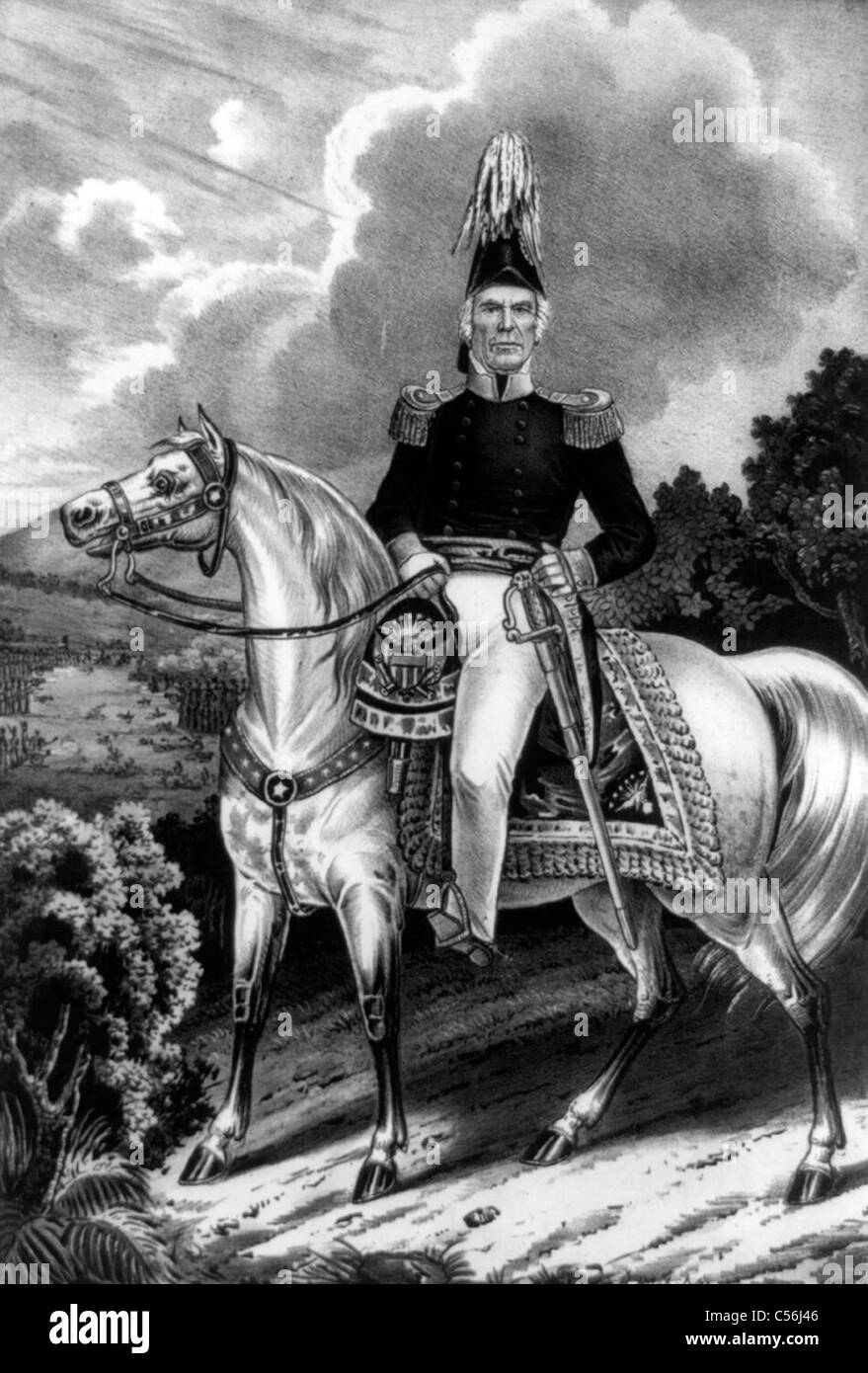 Stati Uniti d'America generale Zachary Taylor durante la US - guerra messicana 1846 Foto Stock