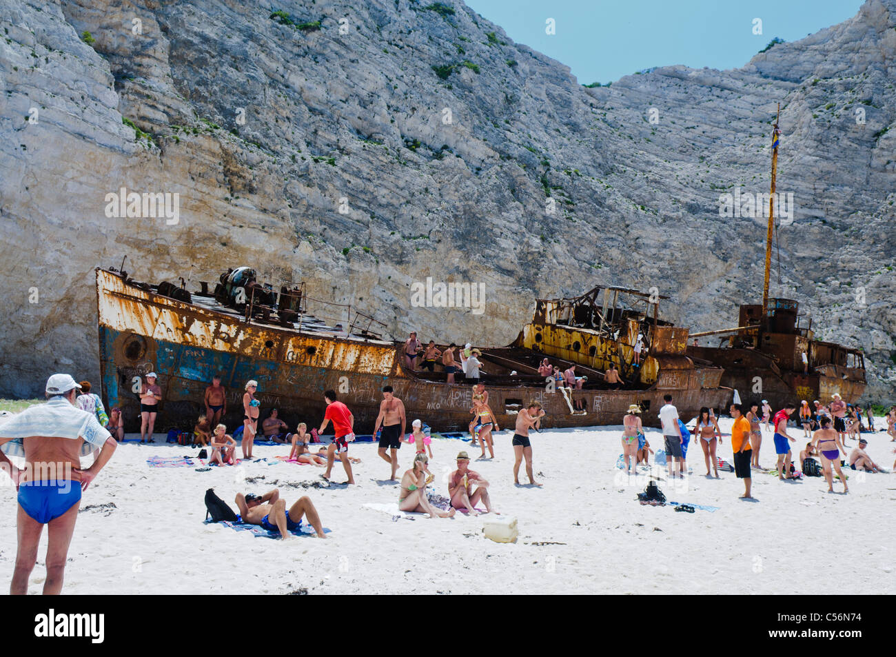 MV Panagiotis a Navagio (naufragio) Baia, Zante Foto Stock