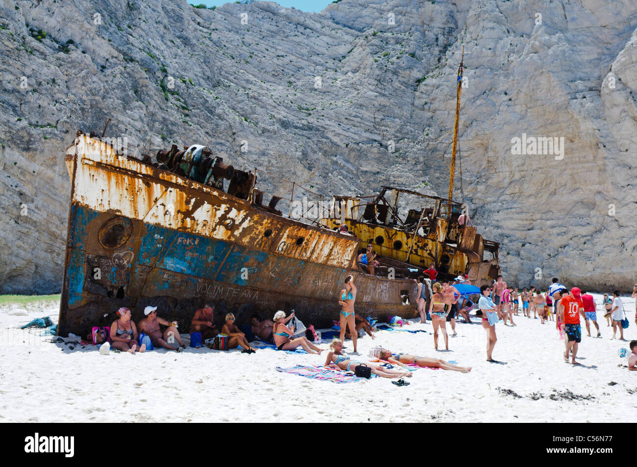 MV Panagiotis a Navagio (naufragio) Baia, Zante Foto Stock