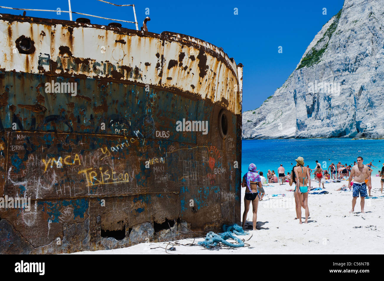 MV Panagiotis a Navagio (naufragio) Baia, Zante Foto Stock