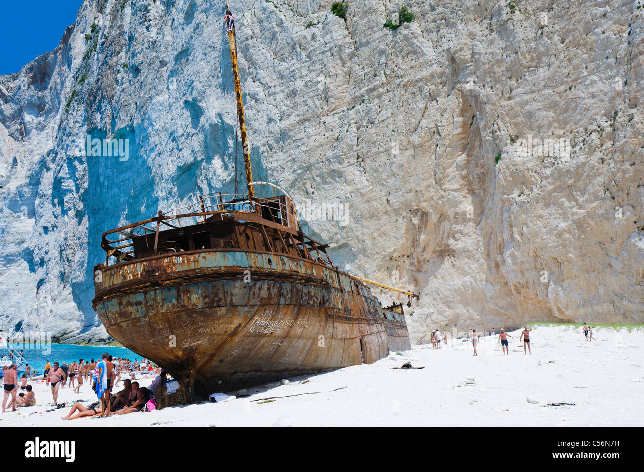 MV Panagiotis a Navagio (naufragio) Baia, Zante Foto Stock