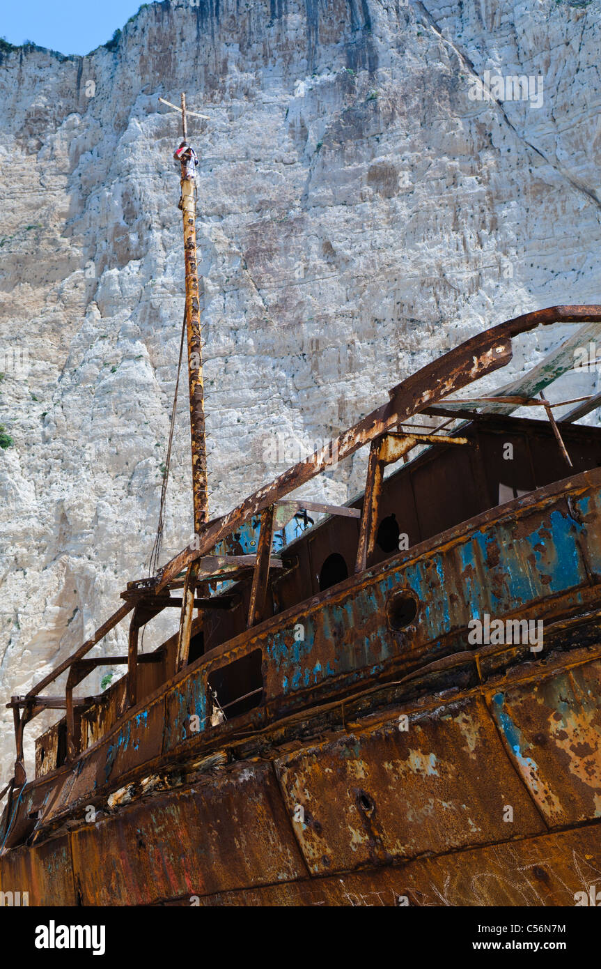 MV Panagiotis a Navagio (naufragio) Baia, Zante Foto Stock