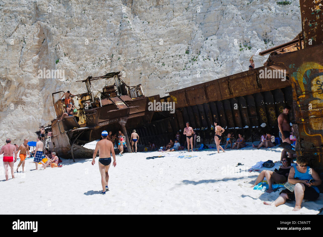 MV Panagiotis a Navagio (naufragio) Baia, Zante Foto Stock
