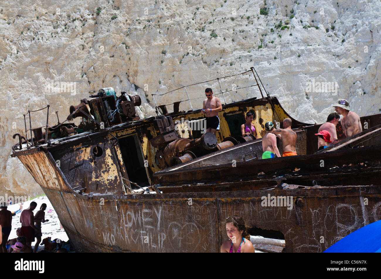 MV Panagiotis a Navagio (naufragio) Baia, Zante Foto Stock