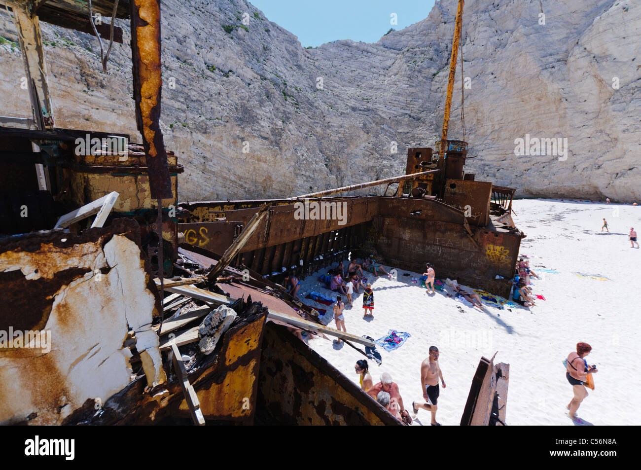 MV Panagiotis a Navagio (naufragio) Baia, Zante Foto Stock