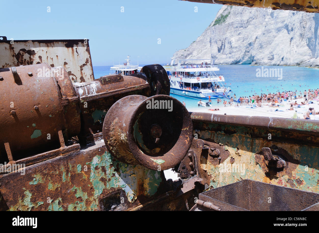 MV Panagiotis a Navagio (naufragio) Baia, Zante Foto Stock