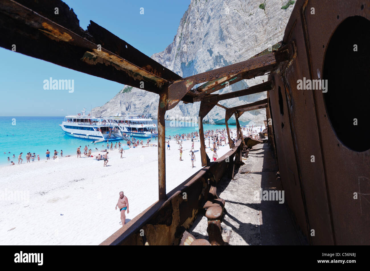 MV Panagiotis a Navagio (naufragio) Baia, Zante Foto Stock