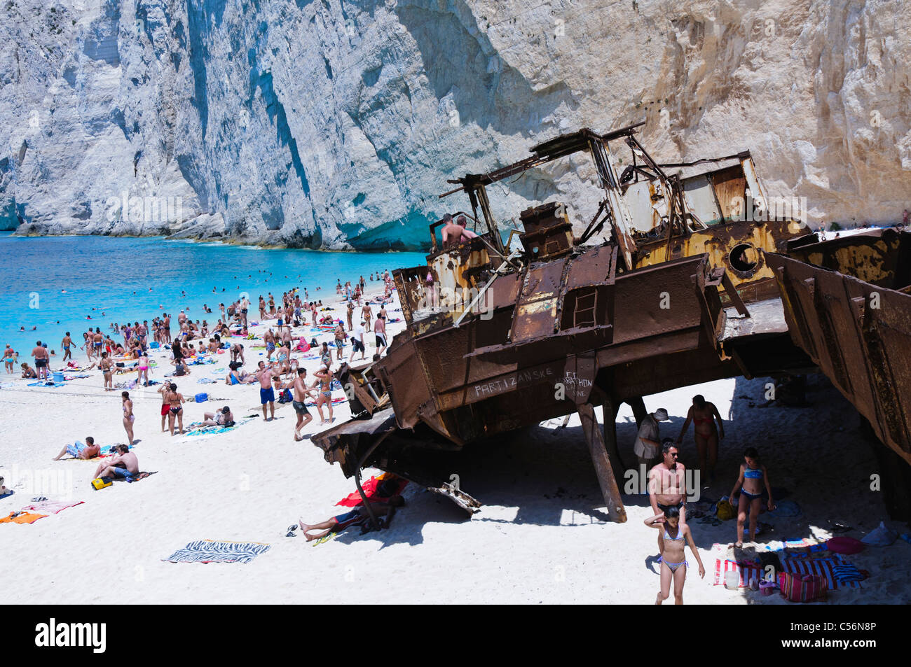 MV Panagiotis a Navagio (naufragio) Baia, Zante Foto Stock