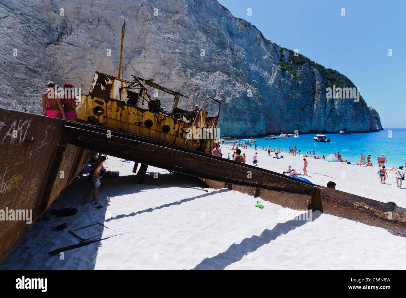 MV Panagiotis a Navagio (naufragio) Baia, Zante Foto Stock