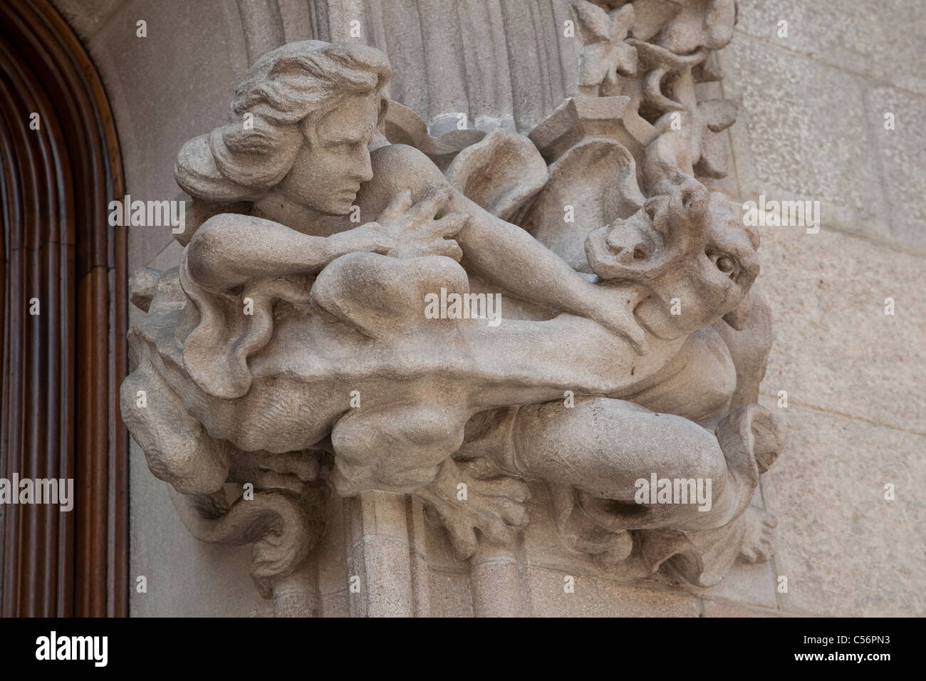 Dettaglio sulla facciata della Casa Amatller Casa Gracia Street Barcellona, in Catalogna, Spagna Foto Stock