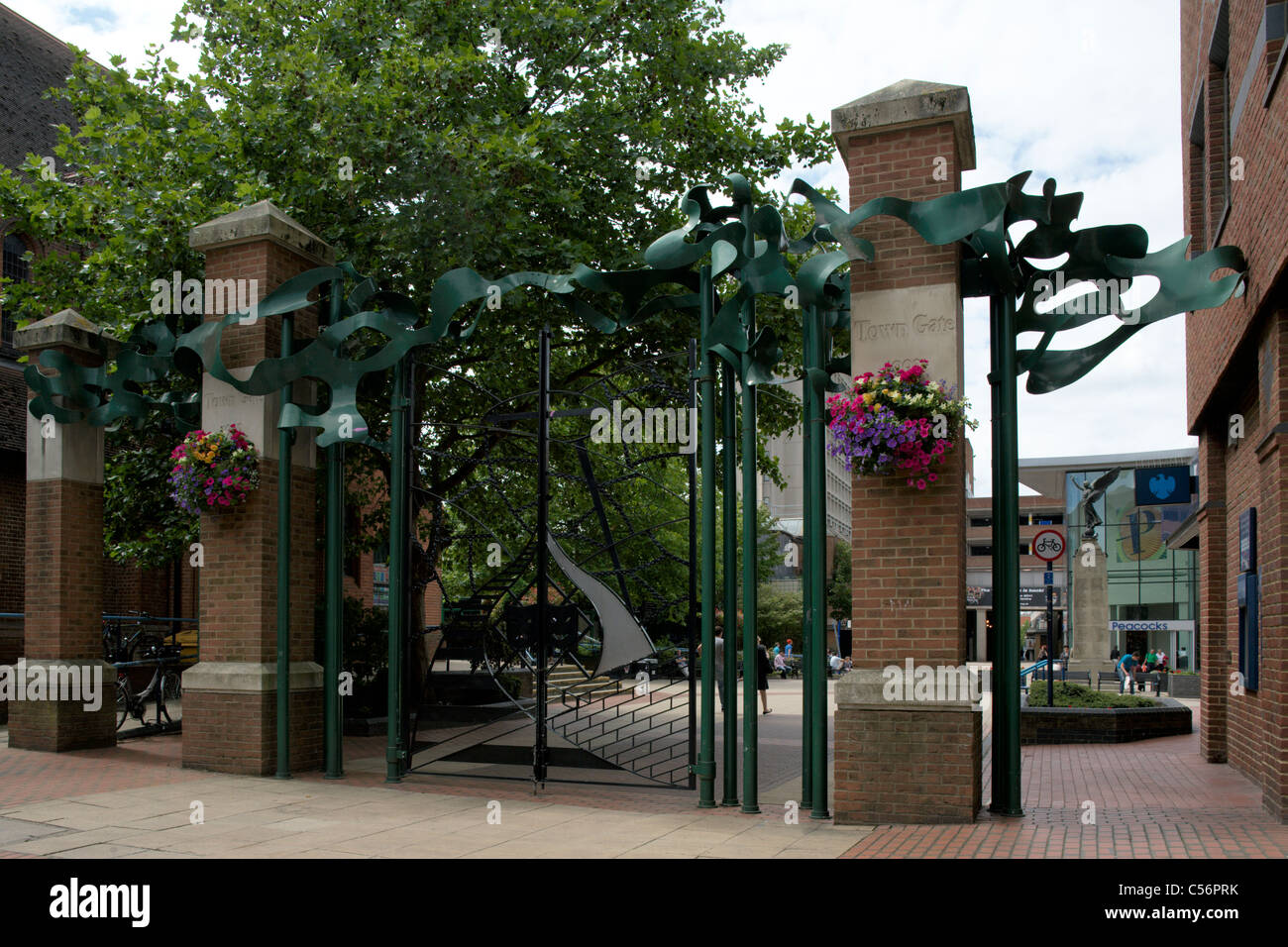 Porte cittadine di Woking Surrey in Inghilterra Foto Stock