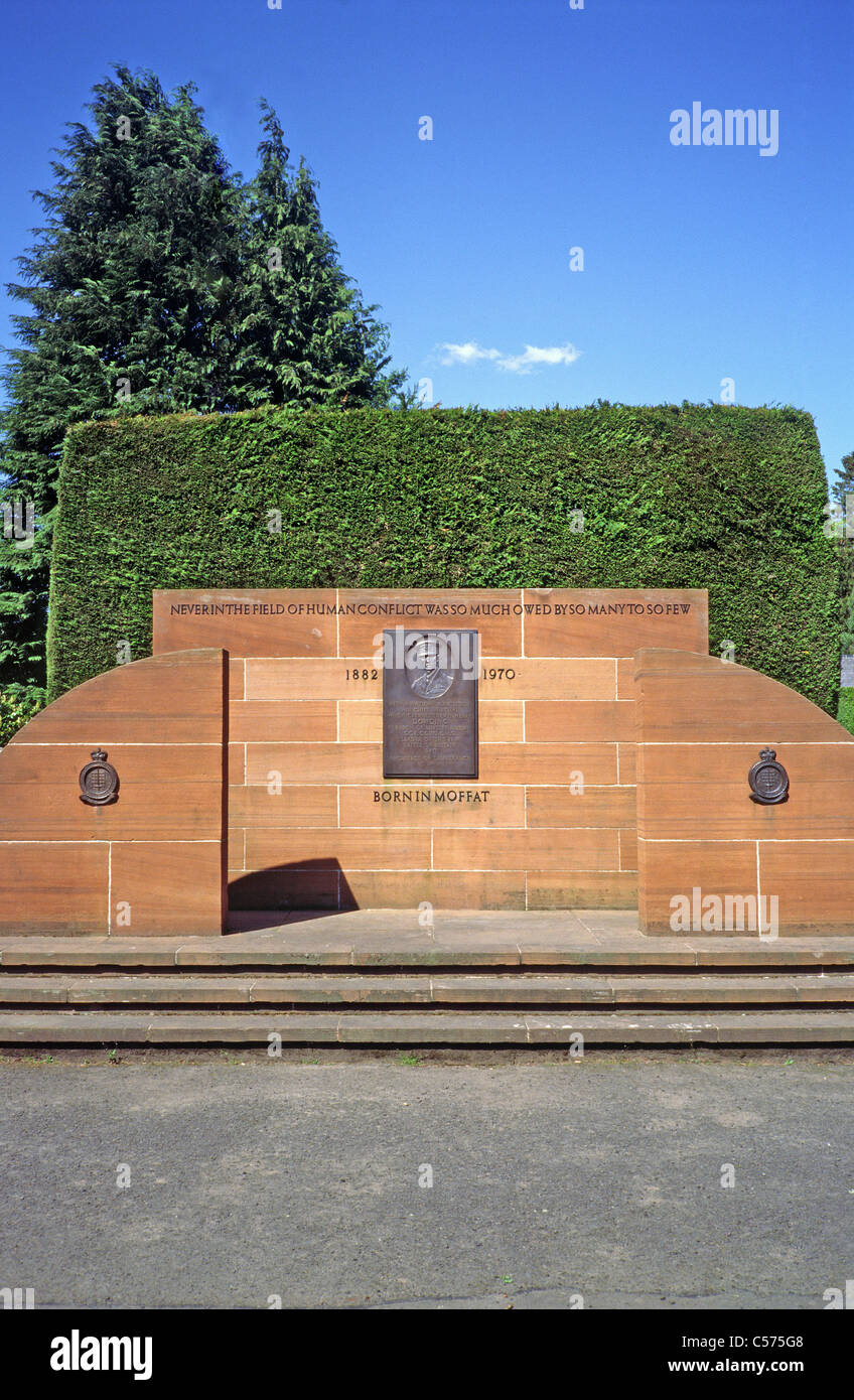 Sir alta Dowding Memorial, stazione Park, Moffat, Dumfries and Galloway, Scotland, Regno Unito Foto Stock