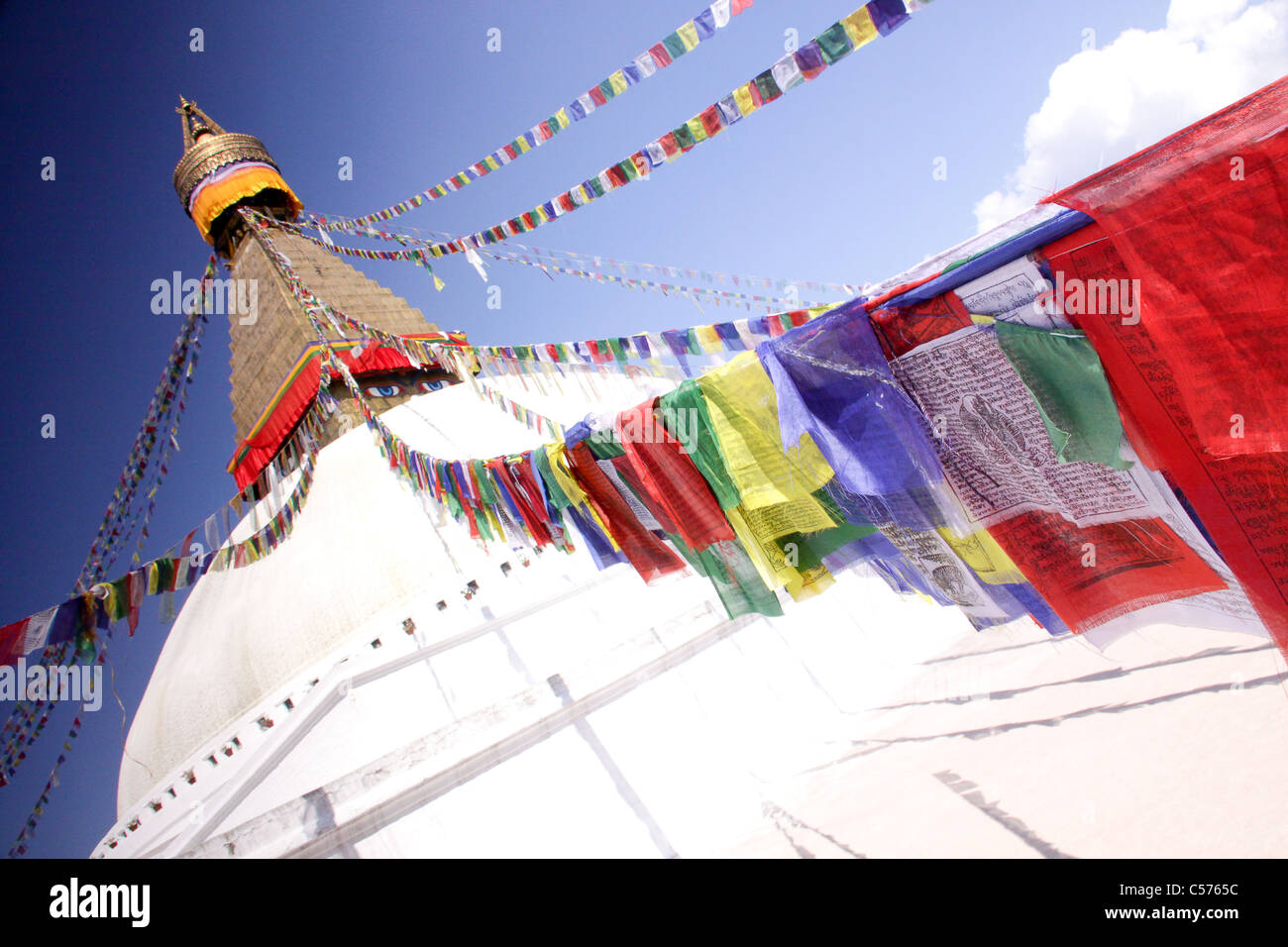 Il Bodinath tempio buddista (Swayambhunath) a Kathmandu in Nepal Foto Stock Il Bodinath tempio buddista (Swayambhunath) a Kathmandu in Nepal Foto Stock